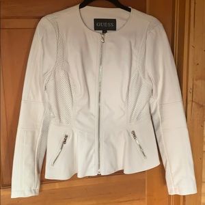 Guess Vegan White Leather Jacket